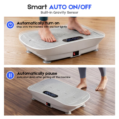 Vibration Plate Exercise Machine with LED Touch Screen & Bluetooth Speaker, Whole Body Vibration Fitness Platform with Multiple Modes