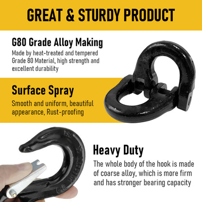 2T Sling Hook & Hammerlock Kit-Black,2 Sets