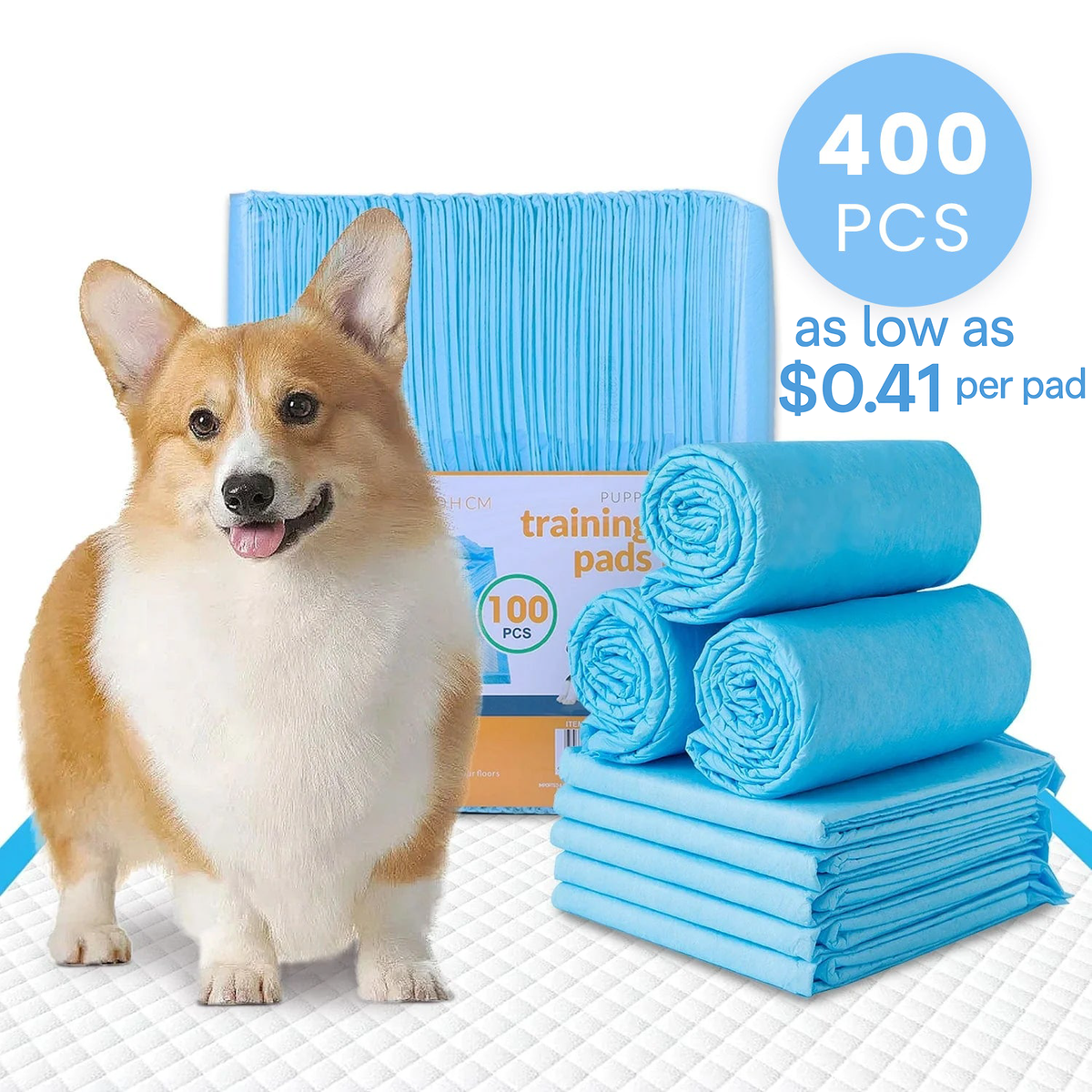 400 Pcs Dog Absorbent Training Pad 60 x 60 cm