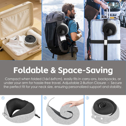Compact Luxury Memory Foam Travel Pillow
