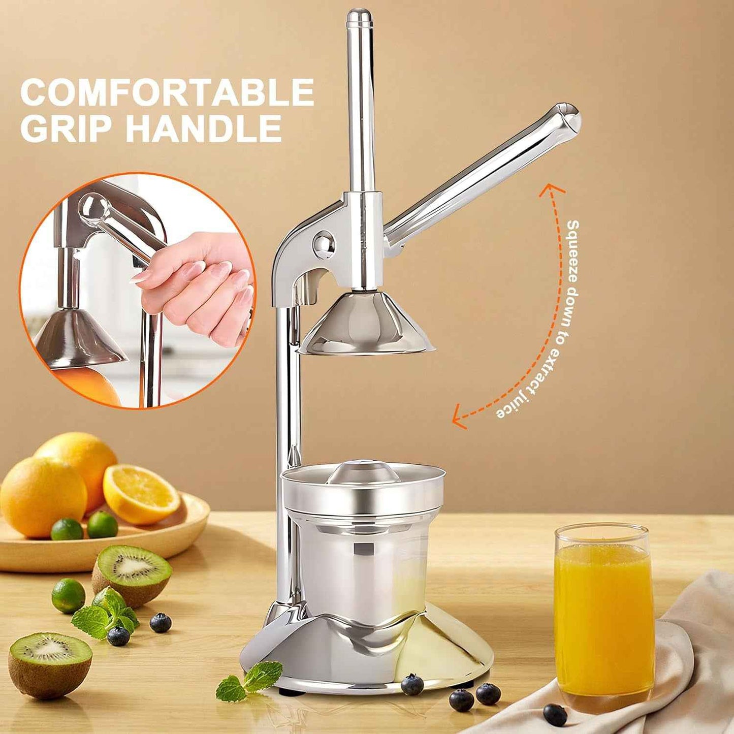 Manual Juicer Press Hand Press Citrus Juicer for Lemons, Limes & Oranges