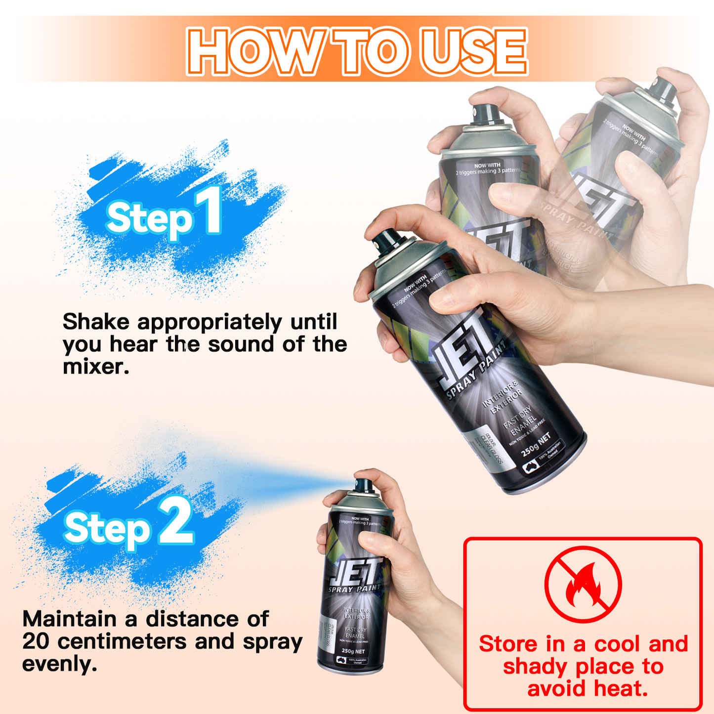 12 Pcs 250g Spray Paint Can For Interior and Exterior 26 colours Fast Dry