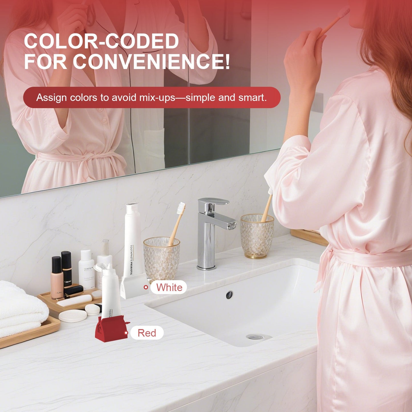 2 Pcs Toothpaste Rolling Dispensers Squeezer