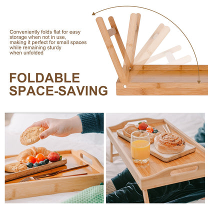 Foldable Bamboo Bed Tray / Breakfast Serving Table
