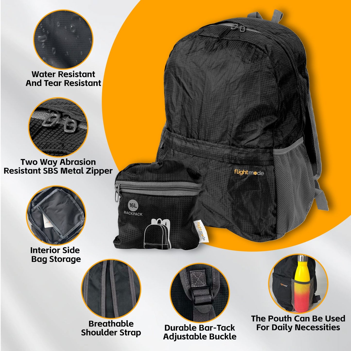 16L Travel Foldable Lightweight Backpack/Daypack