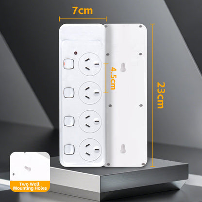 4 Outlet Power Board With Surge Protection with Individual Switches 1M Lead Cable