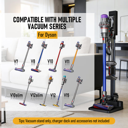 Mershine Dyson Vacuum Stand, Stand-Storage-Holder-Station-Docking, Compatible with Dyson V6 V7 V8 V10 V11 V12 V15 V16 SV18 SV21 Cordless Vacuum Cleaners, with 6-8 Accessories Storage Space