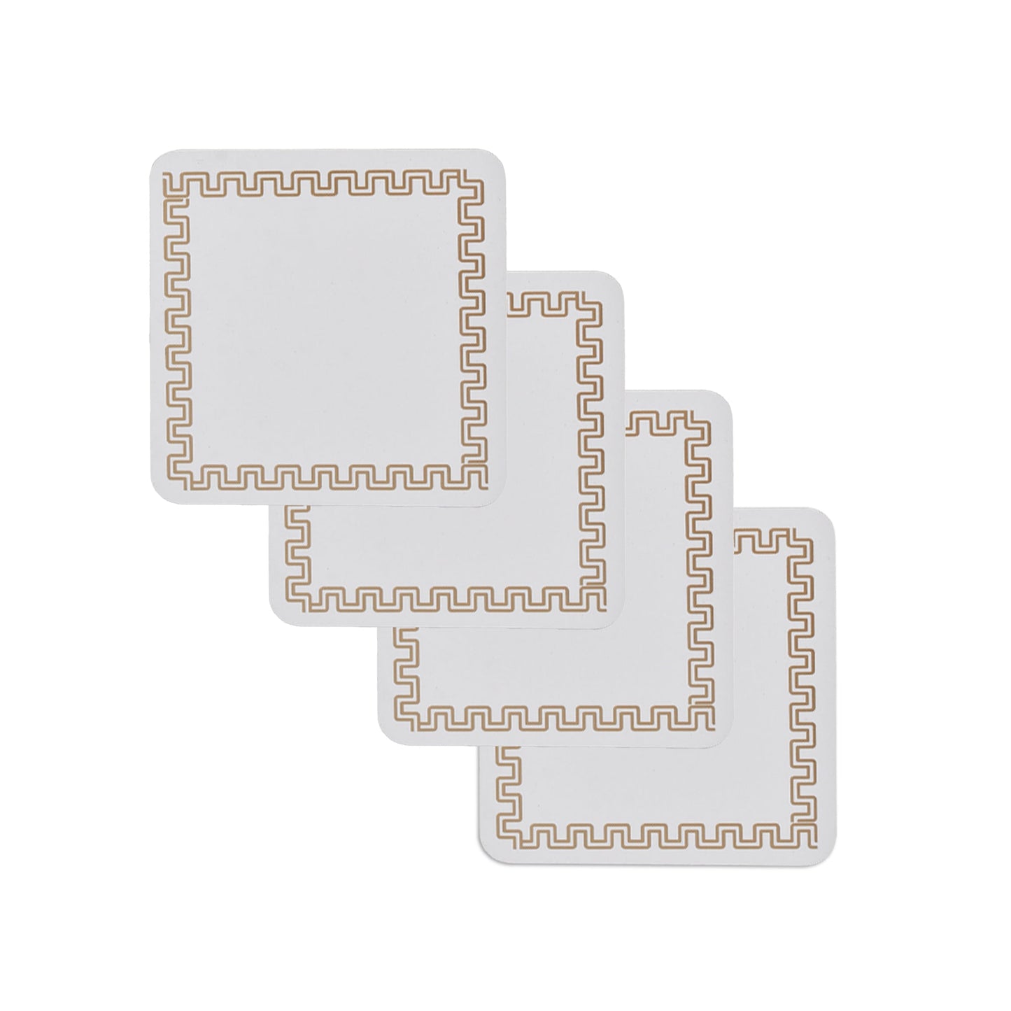 4 Pcs Clevinger MDF Coasters Gold Border