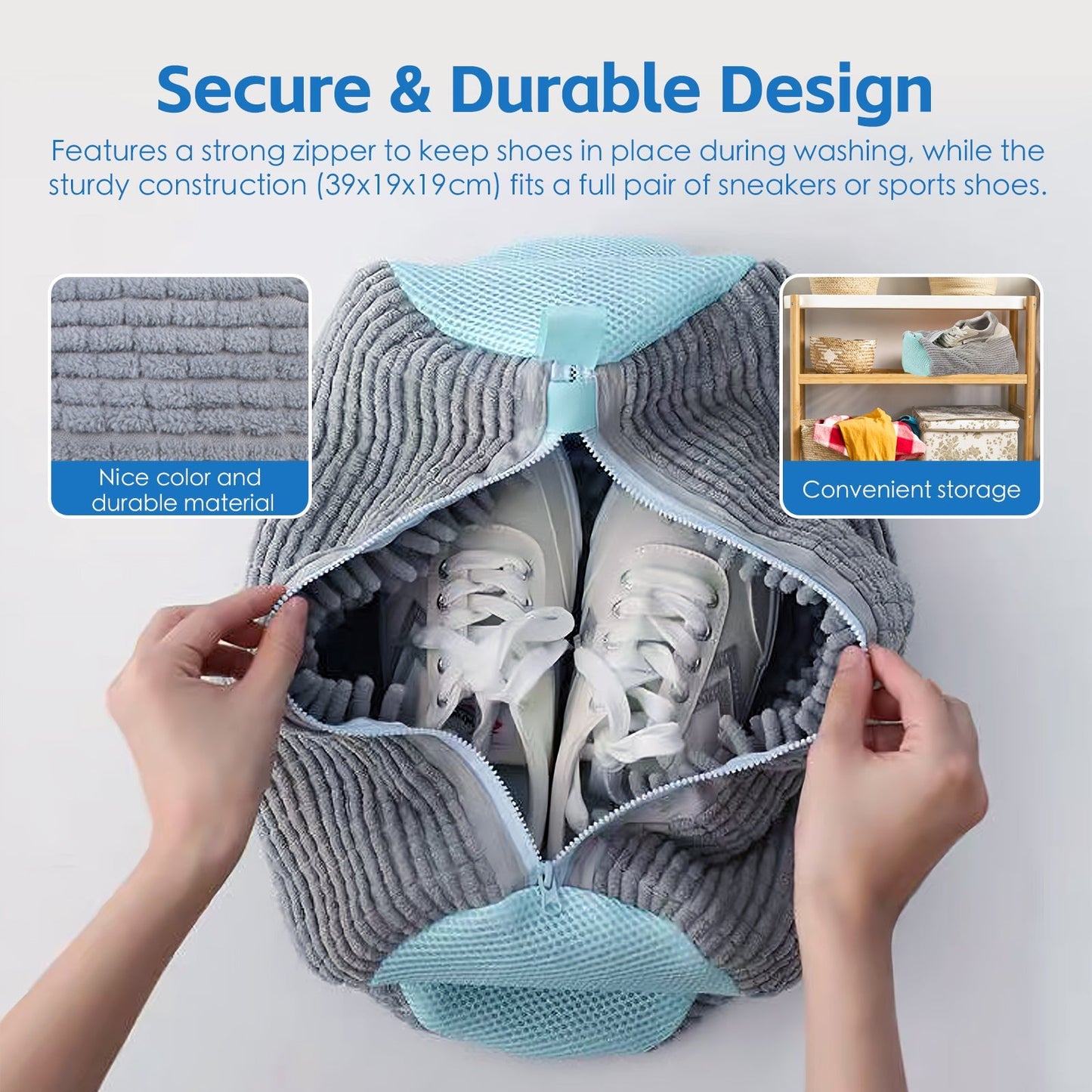 2 Pcs Portable Shoe Washing Bag