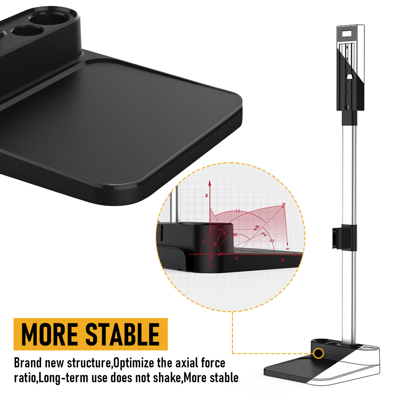 Mershine Dyson Vacuum Stand, Stand-Storage-Holder-Station-Docking, Compatible with Dyson V6 V7 V8 V10 V11 V12 V15 V16 SV18 SV21 Cordless Vacuum Cleaners, with 6-8 Accessories Storage Space