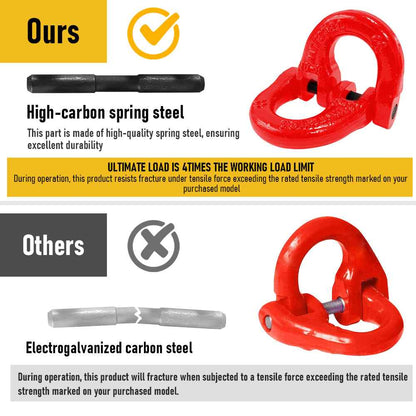 2 Pack Sling Hook with Hammerlock Heavy Duty Safety Sling Hooks for Caravan Camper Trailer Connecting Extend Safety Chain 2T