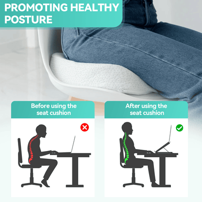 2 Pcs Bamboo Memory Foam Pressure-Relief Seat Cushions – Ergonomic Large Support (45 × 35 × 7 cm)