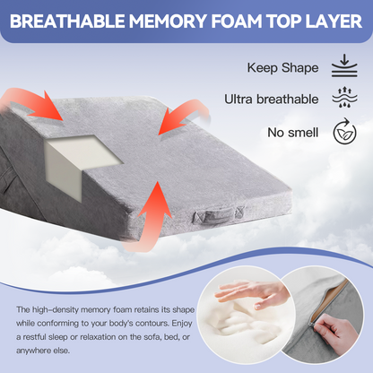 Wedge Pillow - Memory Foam Adjustable Bed Pillow
