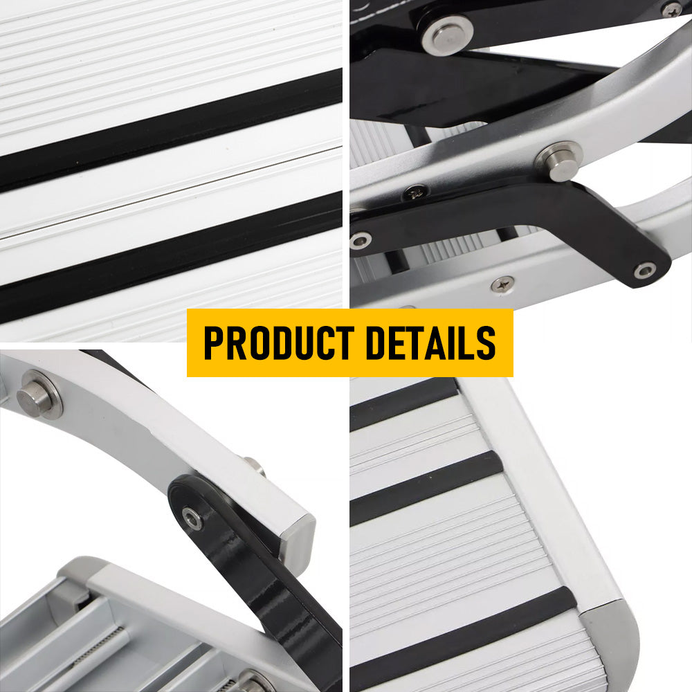 200kg Heavy Duty Double Aluminium Caravan Step, Foldable Pull-Out RV Entry Step with Anti-Slip Surface, 2-Step Ladder for Caravan, Motorhome, Camper Van & Camper Trailer