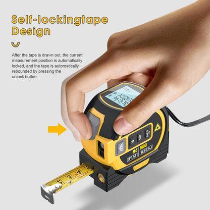 60m Laser Measure, Cross-line Laser Level, 5m Tape Measure Yellow