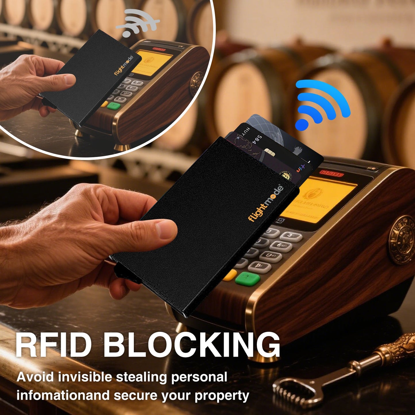 Aluminium RFID Blocking Pop-up Card Holder