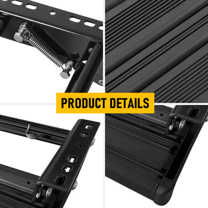 Heavy Duty Aluminium Caravan Step, Portable Folding Single RV Step with Anti-Slip Surface, Pull Out Camper Trailer & Motorhome Step Stool