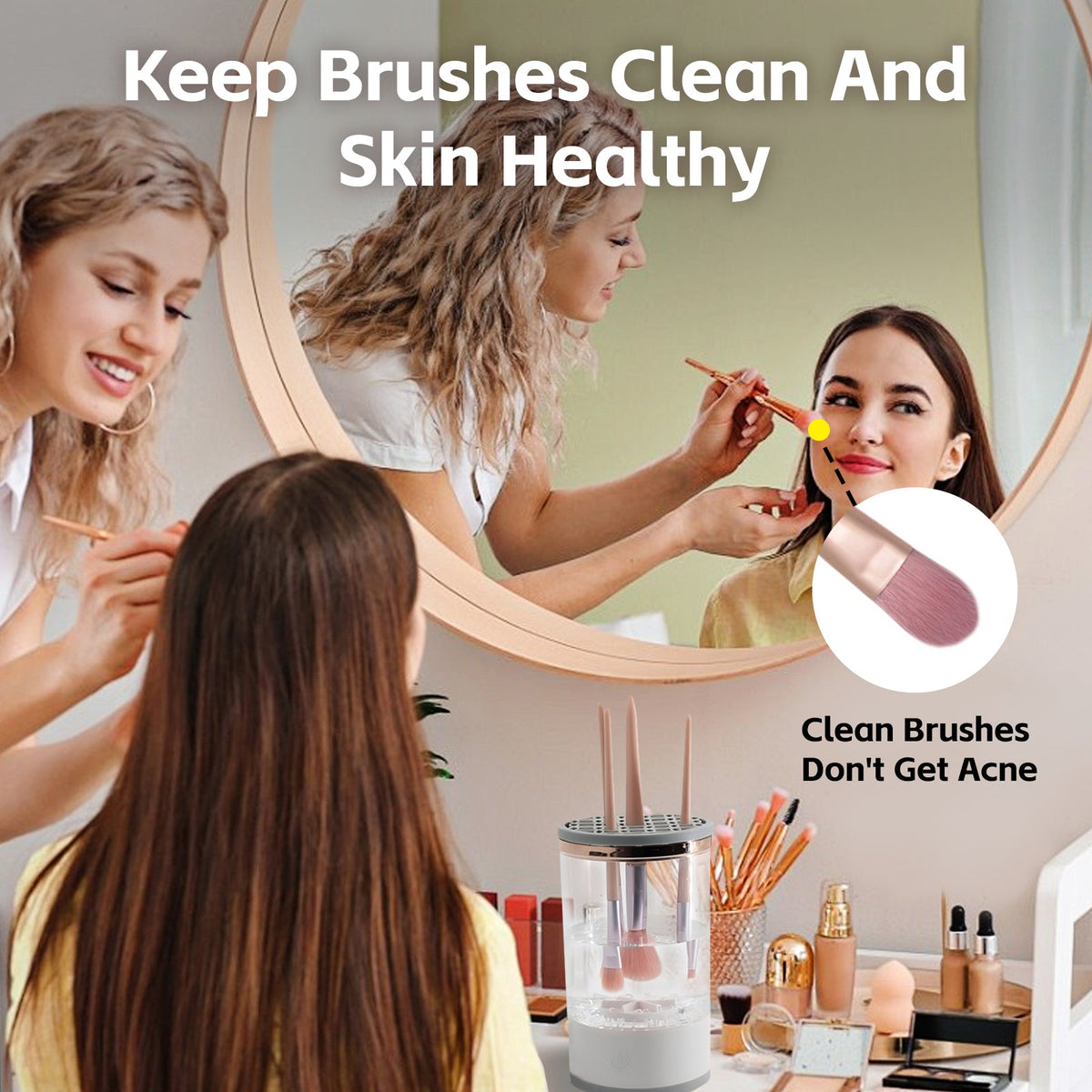 MAKEUP BRUSH CLEANING AND DRYING ALL-IN-ONE MACHINE