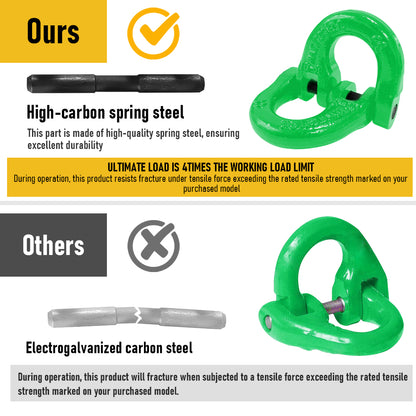 2T Sling Hook & Hammerlock Kit-Green,2 Sets