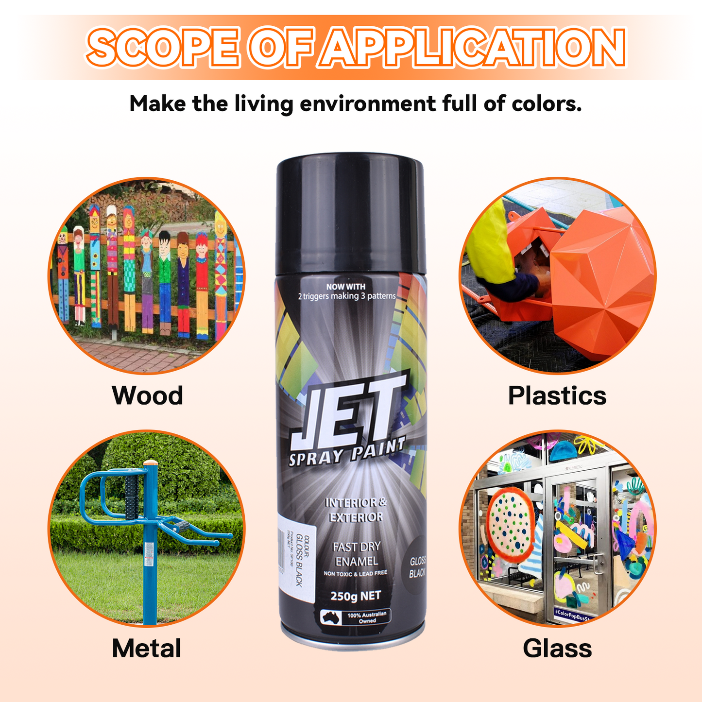 12 Pcs 250g Spray Paint Can For Interior and Exterior 26 colours Fast Dry