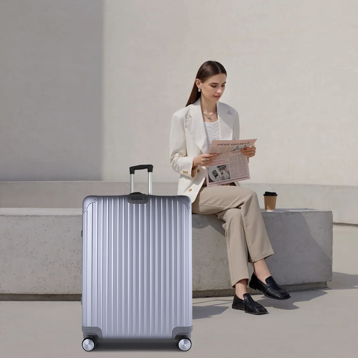Flightmode Travel Suitcase Large-Silver