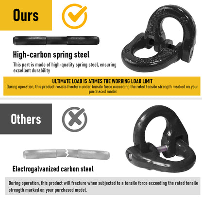 2T Sling Hook & Hammerlock Kit-Black,2 Sets