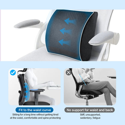 2 Pcs Bamboo Memory Foam Lumbar Support Cushion – Ergonomic Back Support Pillow