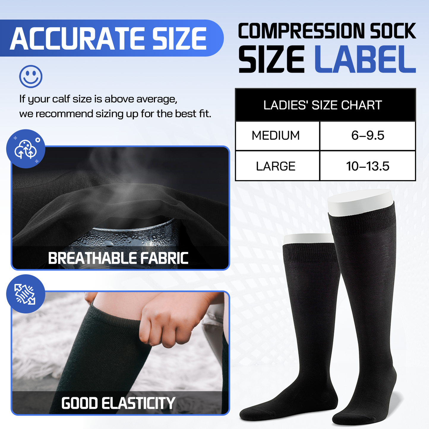 2 pairs of Miracle Compression Socks - Large/XL