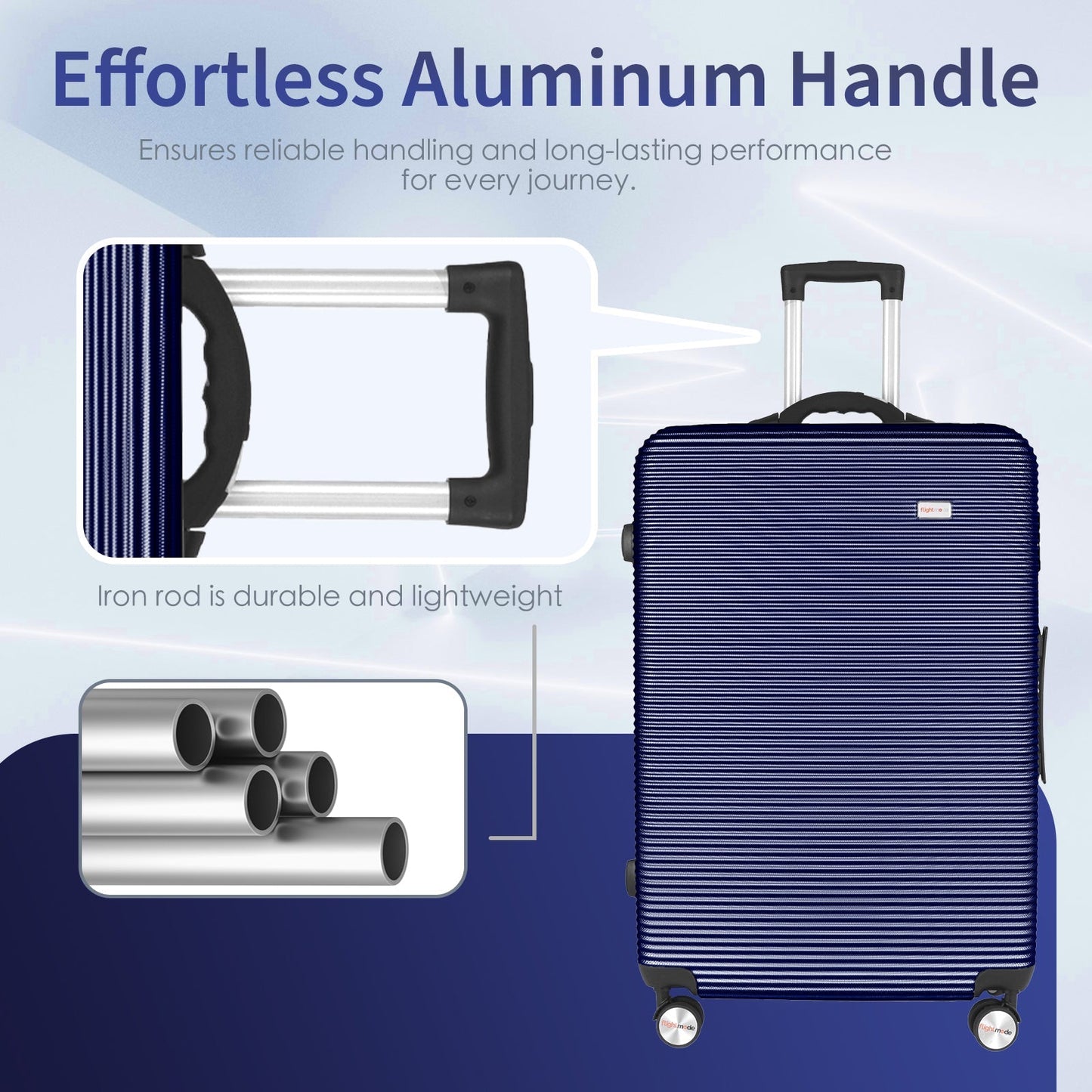 28" Digital Weighing Scale and USB Charging Port Lightweight Luggage Suitcase Blue