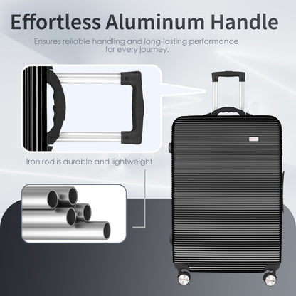 20" Digital Weighing Scale and USB Charging Port Lightweight Carry-on Luggage Suitcase Black