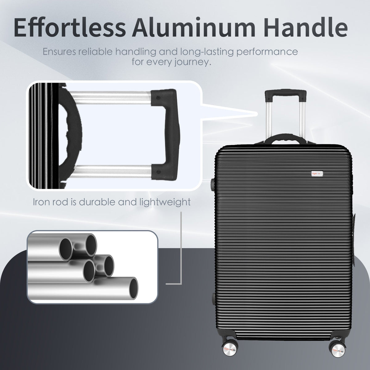 28" Digital Weighing Scale and USB Charging Port Lightweight Luggage Suitcase Black