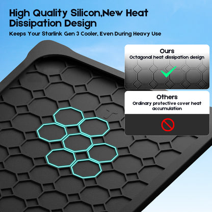 Silicone Cover for Starlink Gen 3 Standard, Waterproof Protective Case, Black