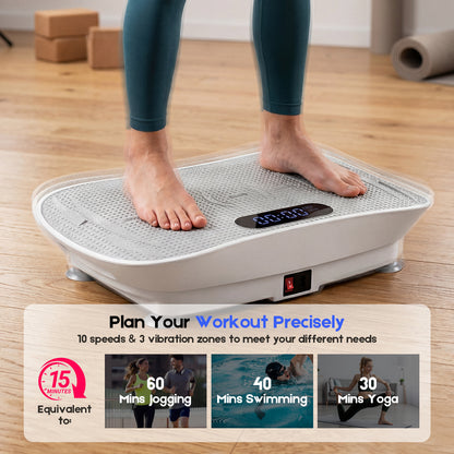 Vibration Plate Exercise Machine with LED Touch Screen & Bluetooth Speaker, Whole Body Vibration Fitness Platform with Multiple Modes
