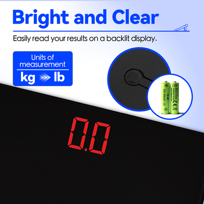 Clevinger Digital Glass Bathroom Scale – 180kg Max Capacity