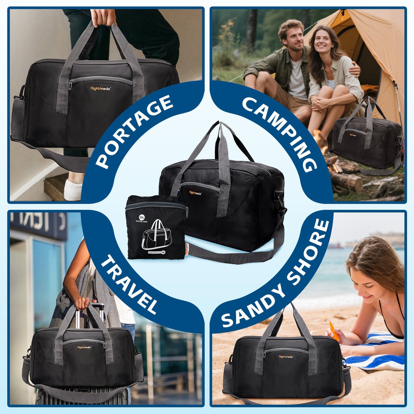 35L Foldable Lightweight Duffel Travel Bag
