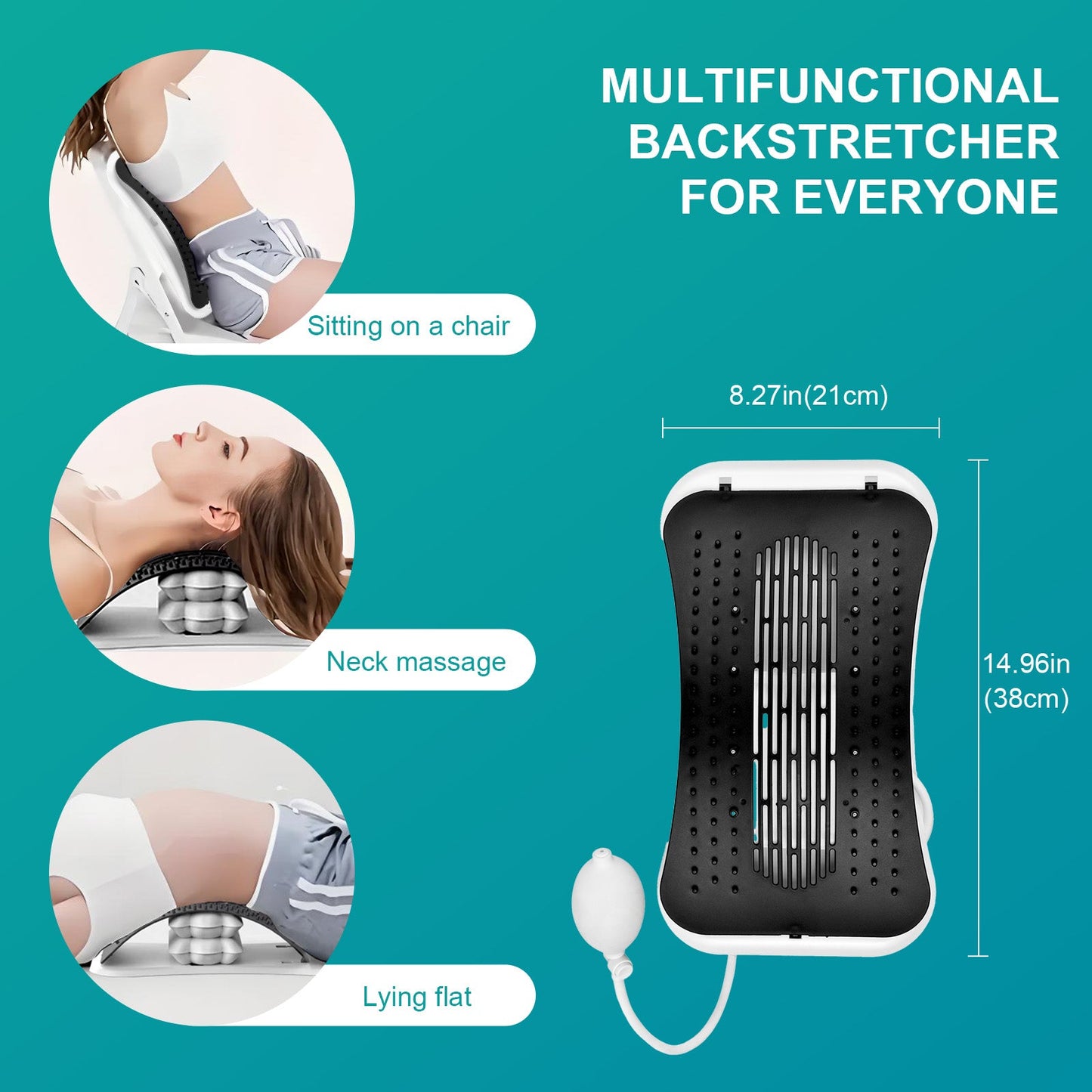 Adjustable Air Lumbar Spine Reliever – Inflatable Back Stretcher with Acupressure & Magnets