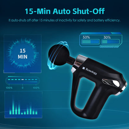 Remology Impact Therapy 6 Adaptive Speed USB-C Massage Gun with 4 Heads