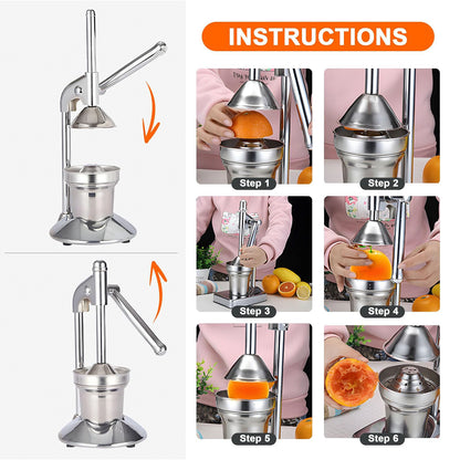 Manual Juicer Press Hand Press Citrus Juicer for Lemons, Limes & Oranges