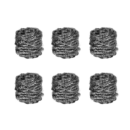 6 Pcs STAINLESS STEEL SCOURERS