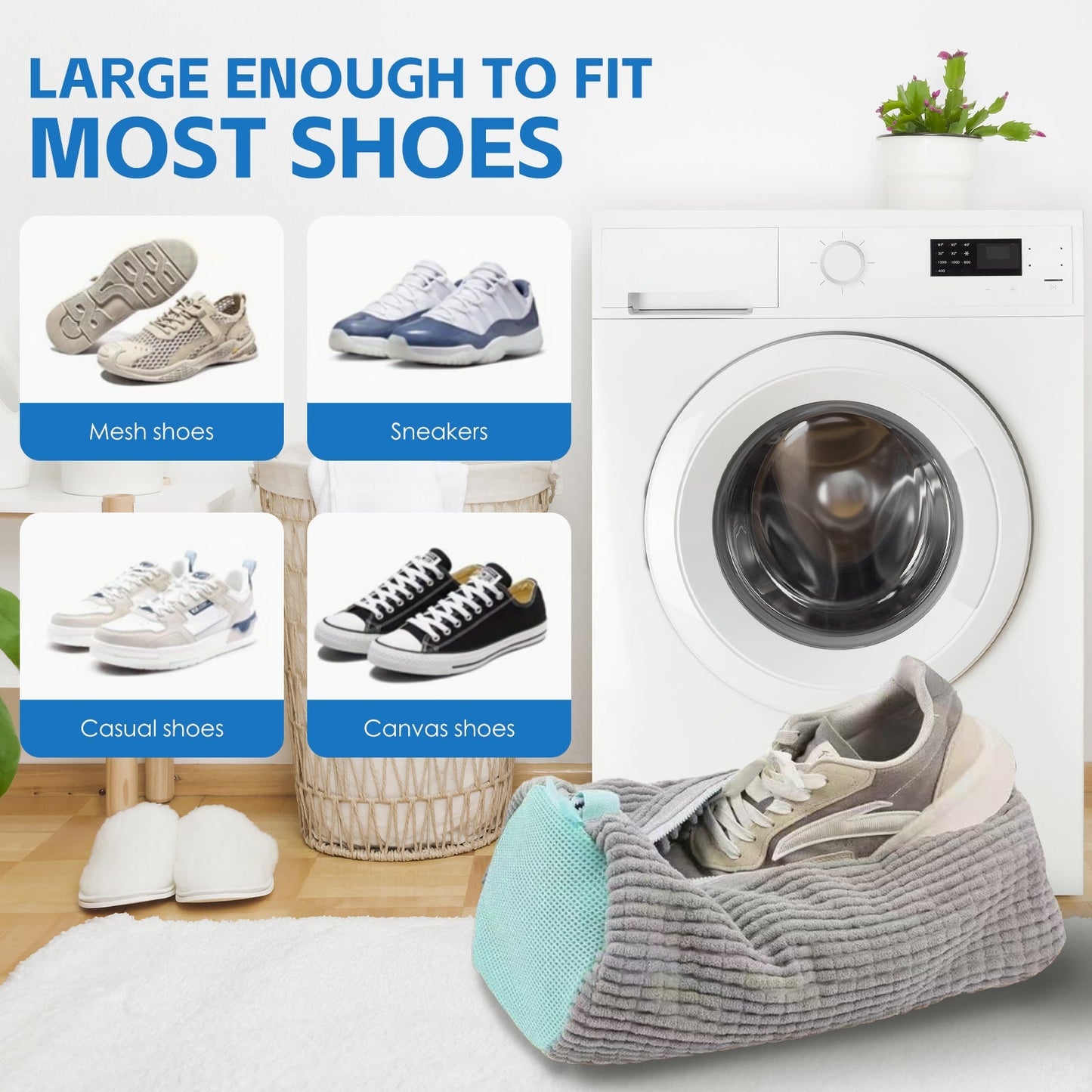 2 Pcs Portable Shoe Washing Bag