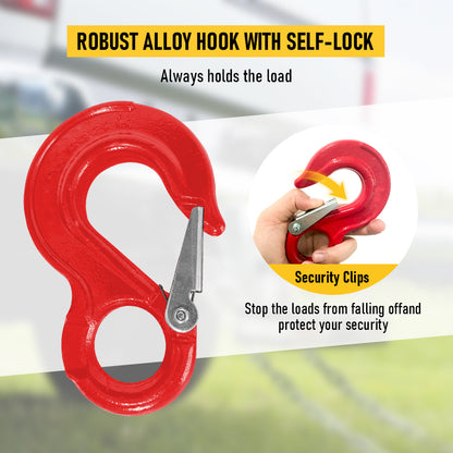 2 Pack Sling Hook with Hammerlock Heavy Duty Safety Sling Hooks for Cavan Camper Trailer Connecting Extend Safety Chain 3.15T