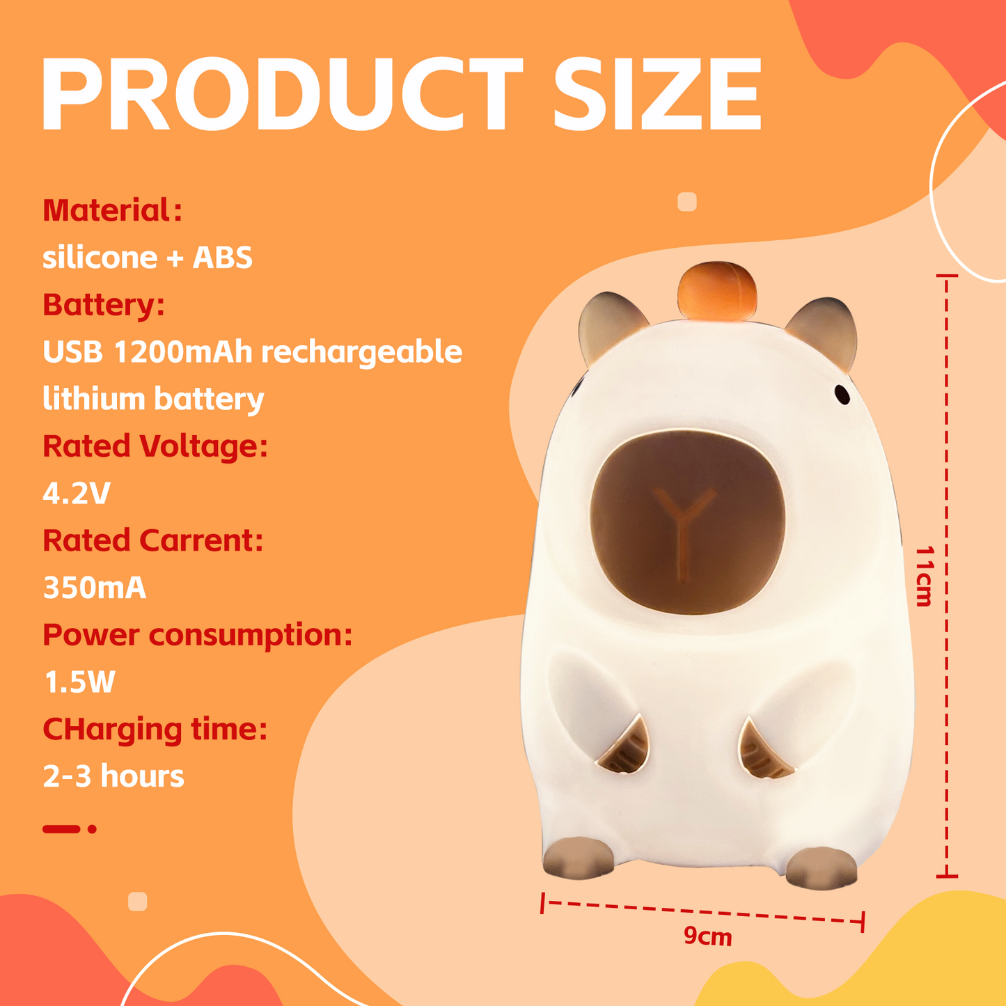 Squishy Capybara Night Light