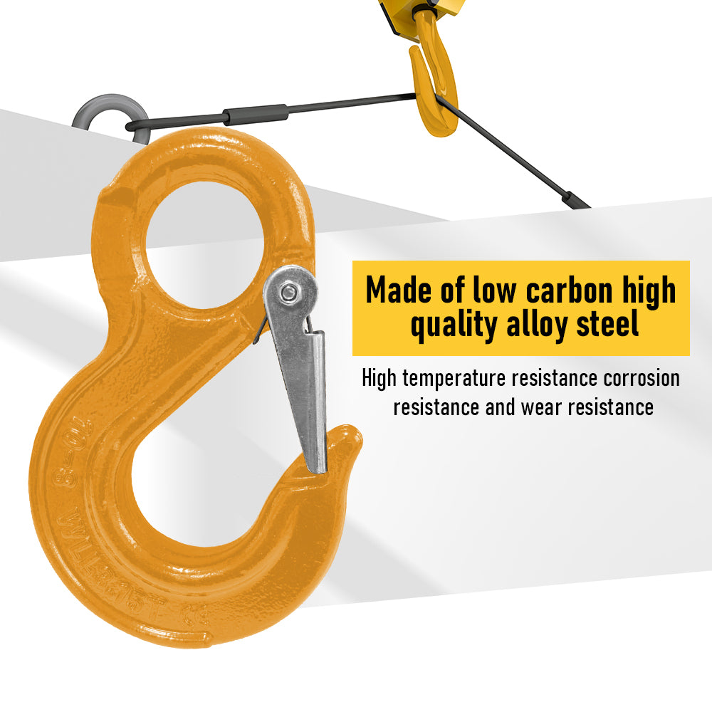 2 Pack Heavy Duty Sling Hooks with Hammerlock 1.12T - Caravan Trailer Safety Chain