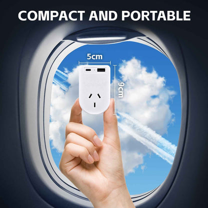 Flightmode Outbound AU/NZ to USA/CANADA Travel Adaptor with USB Type C & A