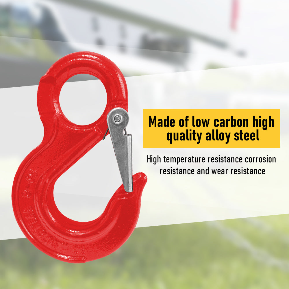 2 Pack Heavy Duty Sling Hooks with Hammerlock 1.12T - Caravan Trailer Safety Chain