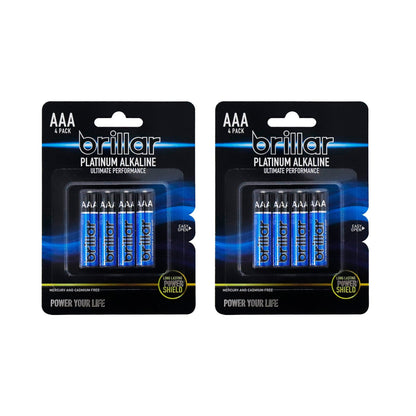 8 Pcs Brillar AAA Platinum Alkaline Batteries