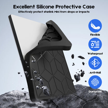Silicone Cover for Starlink Mini, Weather-Resistant Protective Case for Outdoor Use, Black