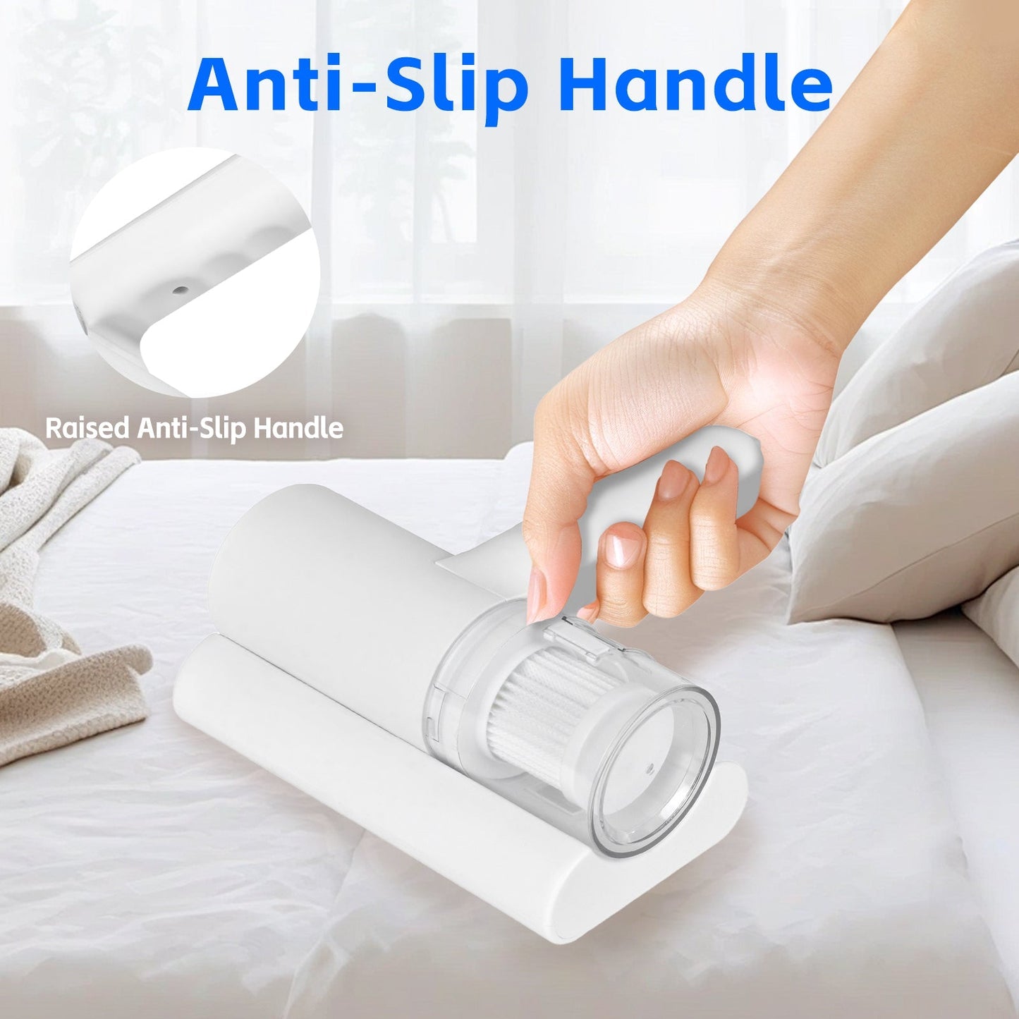 UV‑C Cordless Dust Mite Vacuum Handheld Sanitizing Cleaner with 1200 mAh Battery