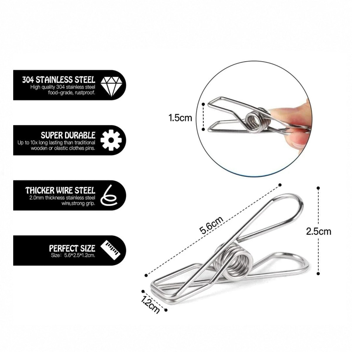 50Pcs Rust Resistant Stainless Steel Pegs