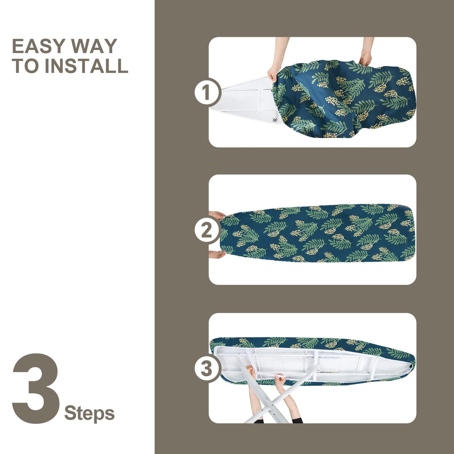 Ironing Board Cover Heat Resistant - Wattle Print